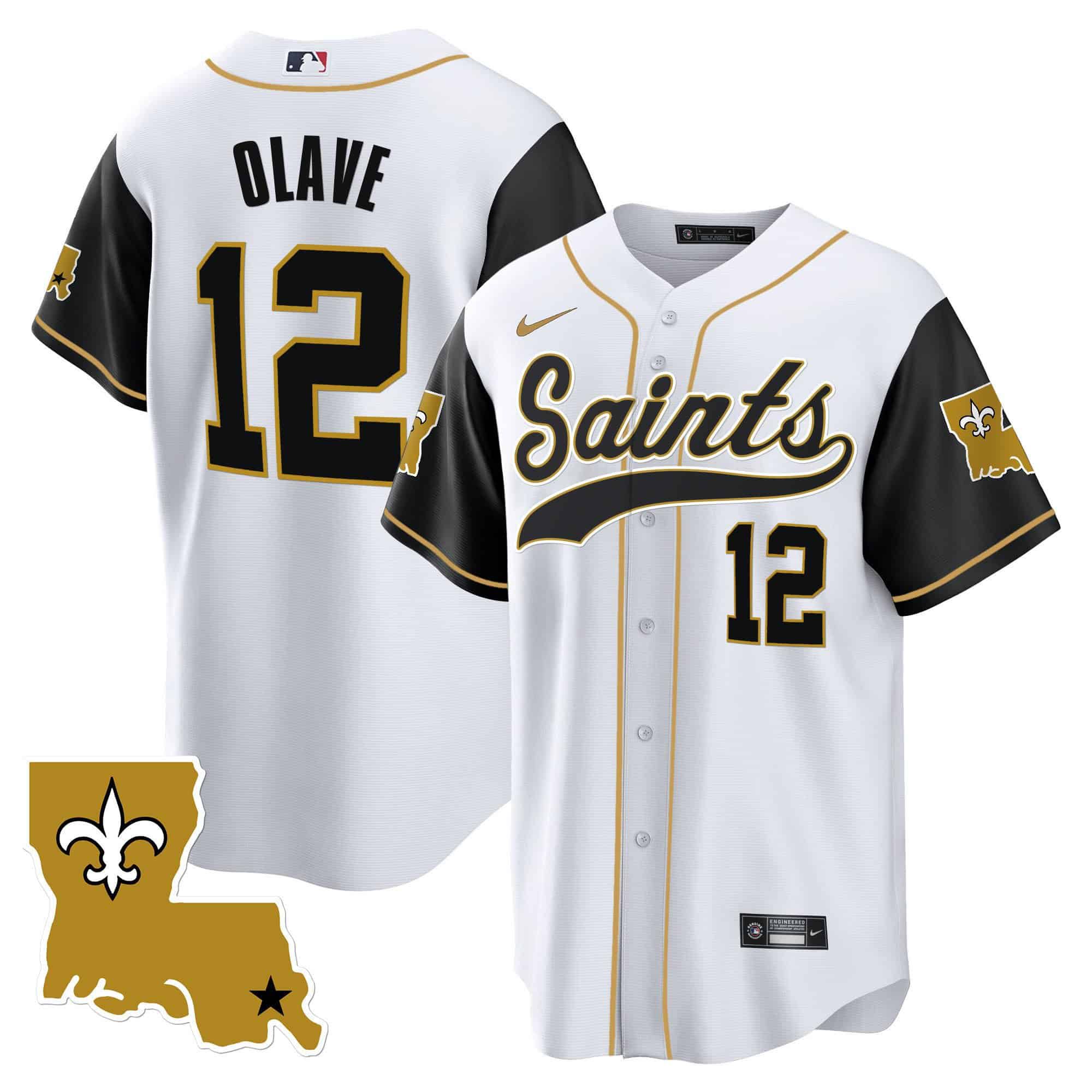 Men New Orleans Saints 12 Olave White 2024 Nike 1987 Legacy Cool Base NFL Jersey style 2
